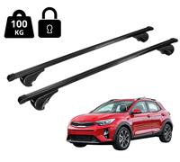 Barres De Toit Nordrive Pour Kia Stonic 2017+ 120 Cm Noires Avec Serrure