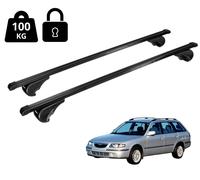 Barres de Toit Nordrive Pour Mazda 626 Sw 1998-2003 Noires 120 cm 100 kg