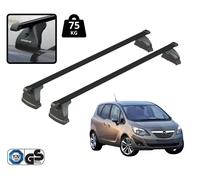 Barres De Toit Nordrive Pour Opel Meriva B 2010-2017 Noir Acier 75 Kg 120 Cm