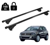 Barres de toit Nordrive Pour VW Tiguan 2011-2016, 120 cm, Acier Noir