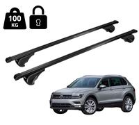 Barres de toit Nordrive Pour VW Tiguan 2016-2023 Coffre de Toit 120 cm Noir