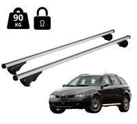 Barres de Toit Pour Alfa Romeo 156 sur Rail 2004-2007 Avec Main Courante Alarme