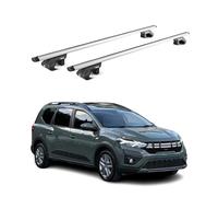 Barres de toit pour Dacia Jogger 2022-2025 en aluminium argenté 2 pièces ABE