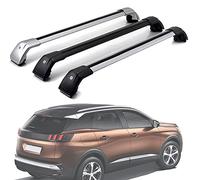 Barres De Toit pour Peugeot 3008 2016-2021, Voiture Porte Bagages Aluminium Galerie Toit Verrouillable Charge Max 300 kg,Silver-1-Pair
