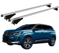 Barres de Toit Pour Peugeot 5008 De 2021- Avec Antivol Argent MENABO Balustrade