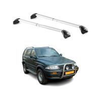 Barres de toit pour Ssangyong Musso 1995-2006 5P Gris Argenté 2 pièces ABE