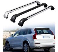 Barres De Toit pour Volvo XC90 2014-2022, Voiture Porte Bagages Transversales Galerie Aluminium Verrouillable avec Les Rails de Toit Surélevés,Silver Black-1 Pair