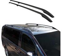OMAC Barres de Toit longitudinales pour VW Caddy 2003-2020 L1 Aluminium Noir 2X