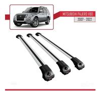 Barres De Toit Railing - Ace-1 - Mitsubishi Pajero V80 - Aluminium Gris - 3 Barres - Charge < 300 Kg