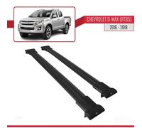 Barres De Toit Railing - Fly - Modèle Noir - Compatible Chevrolet D-Max 2016-2019 - Aluminium - Charge < 300 Kg