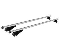 Barres de toit Tiger en aluminium, argentées, compatibles avec les barres de toit relevées de l'Audi Q7 (4L) 2005-2009