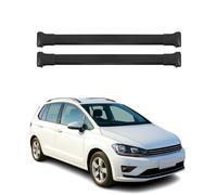 Barres de toit transversale pour VW Golf Sportsvan 2013-2019 Aluminium Noir 2Pcs