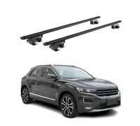 Barres de toit transversales ABE pour VW T-Roc A11 2017-2025 5 P Alu Noir 2x