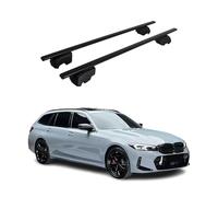 Barres de Toit transversales Compatible avec BMW Série 3 G21 Break 2019-2024 Fer Noir 2Pcs
