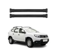 Barres de Toit Transversales Compatible avec Dacia Duster 2018 à 2023, Barre Transversale verrouillable en Aluminium, Porte-Bagages, Rails de Toit Noir