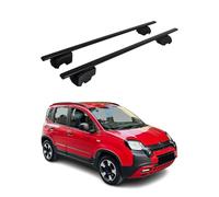Barres de Toit Transversales Compatible avec Fiat Panda Cross 2014-2024 Fer Argent ABE