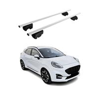 Barres de Toit Transversales Compatible avec Ford Puma 2020-2024 Fer Argent ABE