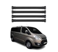 Barres de Toit transversales Compatible avec Ford Transit Custom / Tourneo Custom 2012-2023 Aluminium 75kg Noir 2 Pcs pour Porte-Bagages, Kayak, Canoë, Snowboard