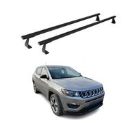 Barres de Toit transversales Compatible avec Jeep Compass 2017-2025 Aluminium 75kg Noir 2Pcs pour Porte-Bagages, Kayak, Canoë, Snowboard