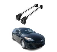 Barres de Toit Transversales - Compatible avec Mazda 3 2009-2013 SD | Rails de Toit en Aluminium anodisé | Porte-Bagages de Voiture en Gris