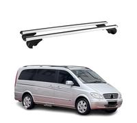 Barres de Toit Transversales Compatible avec Mercedes Viano Vito 2003-2014 Aluminium Argent