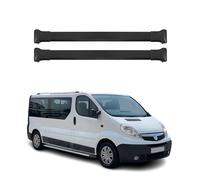 Barres de Toit transversales Compatible avec Opel Vivaro 2001-2014 Aluminium Noir