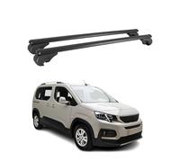 Barres de Toit Transversales Compatible avec Peugeot Rifter 2019-2023 Aluminium Noir