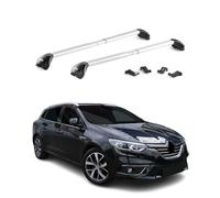 Barres de Toit transversales Compatible avec Renault Megane IV Grandtour 2016-2025 Aluminium Gris 2Pcs