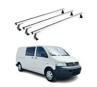 Barres de Toit transversales Compatible avec VW T5 Transporter 2003-2015 Aluminium Gris