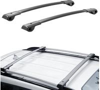 Barres de toit transversales, Convient pour Subaru Forester 2014-2022 - Avec rails latéraux surélevés - Capacité de charge 90,7 kg - Barres transversales en aluminium Avec serrures - Pour galeries de