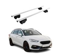OMAC Barres de Toit pour Cupra Leon Sportstourer 2020-2026 - City Crash Tested - ISO Pas 11154:2006 - Antivol Inclus - Charge Max 75 kg - 2 Barres Argent