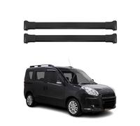 OMAC Barres de Toit en Aluminium pour Fiat Doblo II 2010-2021 - TÜV/DIN 75302:2019 - Charge Max 75 kg - 2 Barres Noir