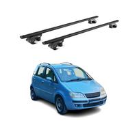 Barres de toit transversales pour Fiat Idea 2004-2012 Alu Noir 2 pièces ABE