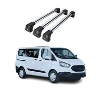 Barres De Toit Transversales pour Ford Tourneo Custom 2013-2023 Alu Gris 3 Pcs