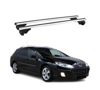Barres de toit Transversales pour Peugeot 407 2004-2011 Aluminium Argent