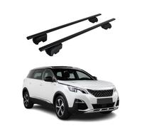 OMAC Barres de Toit pour Peugeot 5008 II 2017-2024 - City Crash Tested - ISO Pas 11154:2006 - Antivol Inclus - Charge Max 75 kg - 2 Barres Noir