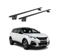 Barres de toit transversales pour Peugeot 5008 2017-2024 Alu Noir 2 pièces ABE