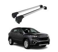 Barres De Toit Transversales pour Suzuki SX4 S-Cross 2021-2026 Alu Gris ABE
