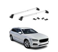 Barres de toit transversales pour Volvo V90 2016-2025 Alu Gris Argenté 2Pcs ABE