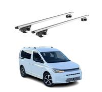 Barres de toit transversales pour VW Caddy 2020-2026 5 P Alu Gris 2 pièces ABE