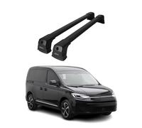 Barres de toit transversales pour VW Caddy V 2020-2026 Aluminium Noir 2x