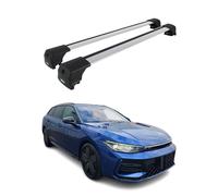 OMAC Barres de Toit en Aluminium pour VW Passat B9 Variant 2024-2026 - City Crash - ISO/Pas 11154:2006 - Antivol Inclus - Charge Max 75 kg - 2 Barres Argent
