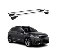 Barres de Toit Transversales pour VW Tiguan mk2 2016-2024 Aluminium Argent