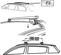 Barres de toit Trek compatibles avec Citroen C4 Aircross (5 portes) à partir de 04/2012 Alu