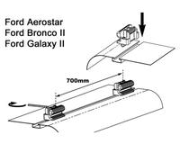 Barres de toit Trek compatibles avec Ford Aerostar 86-97 Bronco 85-90 Galaxy à partir de 06 Alu