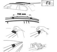 Barres de toit Trek compatibles avec Ford Focus III (break 5 portes) à partir de 03/2010 Aluminium