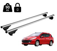 Barres De Toit Universelles Pour Peugeot 207 SW 2007-2013 Avec Rampe Antivol