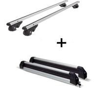 Barres de toit VDP004 L + porte-skis / porte-planches à neige / porte-skis Silve Ice télescopique) compatibles avec Kia Sportage JE 04-'10
