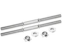 Barres d'haltères courtes pro Chromé 51 cm Avec filetage, surface pour poids et fermetures en étoile 30/31 mm
