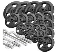 Kit de barres d’haltères renforcées et de disques pour la musculation de 172 kg